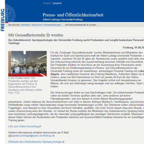Presse uni Freiburg